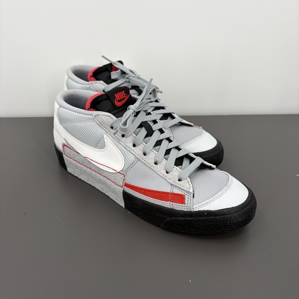 Nike Blazer Pro Club Low Mens Size‎ 9.5 Gray Red Black Athletic Shoes Sneakers